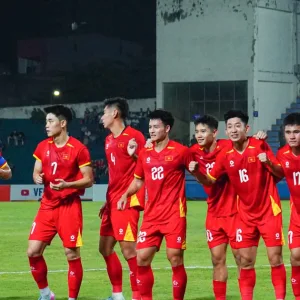 Trận đấu giữa U23 Sri Lanka và U23 Palestine trên sân